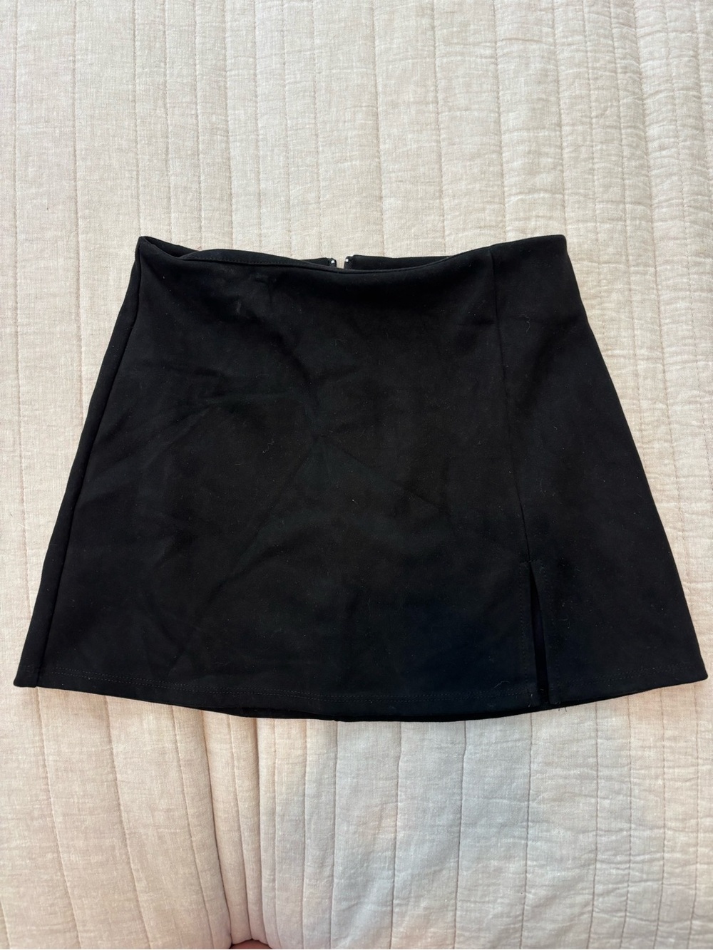Altar'd State Black Mini Skirt with Subtle Front Slit